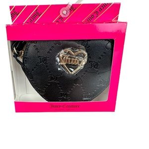Juicy Couture Black Heart Shaped‎ Embossed Wristlet